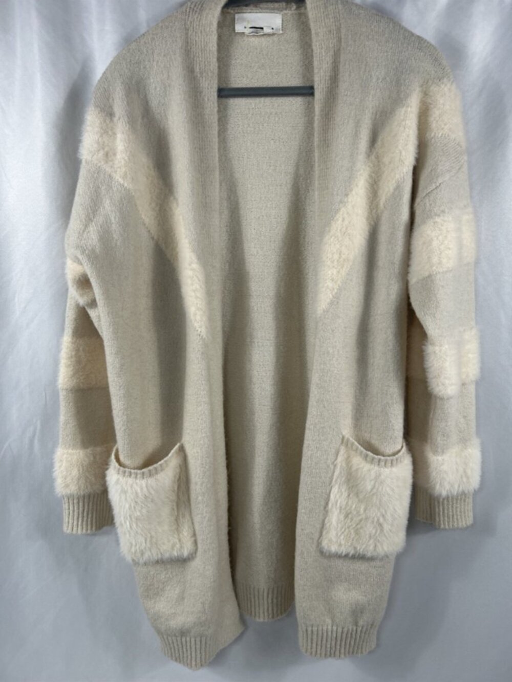 By Anthropologie Open Front Long Cardigan with Front Pockets Women's Small